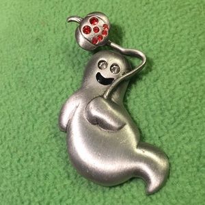 Adorable Vintage AS signed ghost brooch
